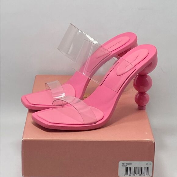 CULT GAIA Vita Vinyl Stacked Heel Mules size 37.5 - Picture 11 of 13